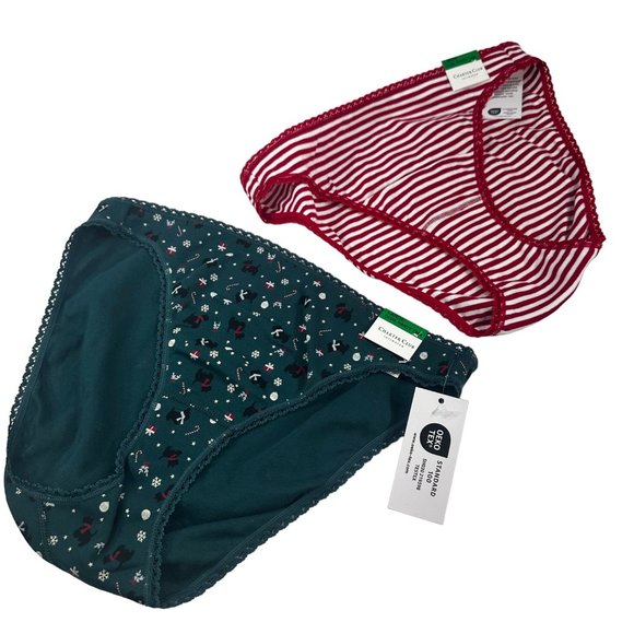 Lot Of Two Charter Club Intimates Women's Size Large Panty Brief Hi Cut New - Picture 1 of 16